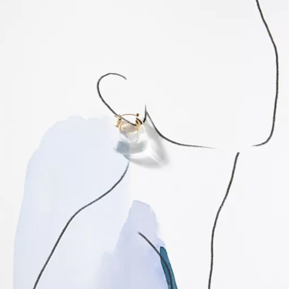NEW~ Anthropologie Clear Resin Hoop Earrings - Picture 3 of 10